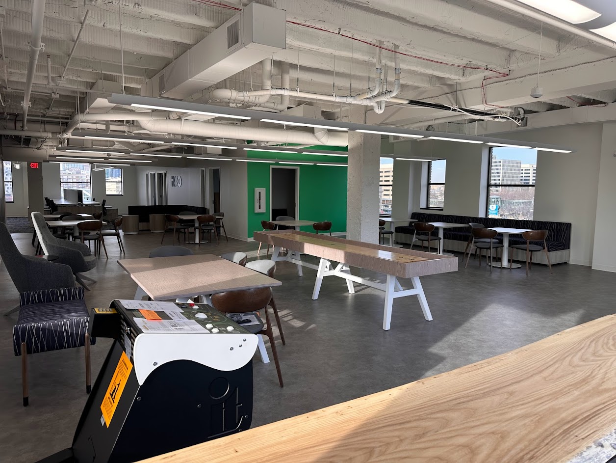 large break room filled with tables